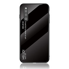 Silikon Schutzhülle Rahmen Tasche Hülle Spiegel Farbverlauf Regenbogen LS1 für Samsung Galaxy A41 SC-41A Schwarz