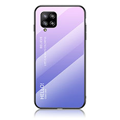Silikon Schutzhülle Rahmen Tasche Hülle Spiegel Farbverlauf Regenbogen LS1 für Samsung Galaxy A42 5G Helles Lila
