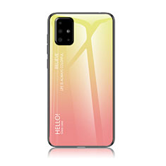 Silikon Schutzhülle Rahmen Tasche Hülle Spiegel Farbverlauf Regenbogen LS1 für Samsung Galaxy A51 4G Gelb