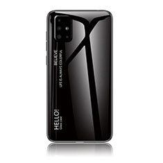 Silikon Schutzhülle Rahmen Tasche Hülle Spiegel Farbverlauf Regenbogen LS1 für Samsung Galaxy A51 4G Schwarz