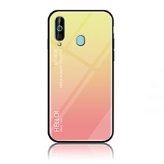 Silikon Schutzhülle Rahmen Tasche Hülle Spiegel Farbverlauf Regenbogen LS1 für Samsung Galaxy A60 Gelb
