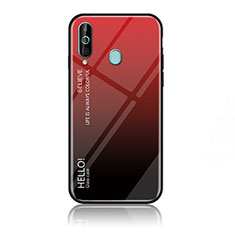 Silikon Schutzhülle Rahmen Tasche Hülle Spiegel Farbverlauf Regenbogen LS1 für Samsung Galaxy A60 Rot