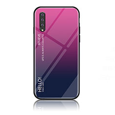 Silikon Schutzhülle Rahmen Tasche Hülle Spiegel Farbverlauf Regenbogen LS1 für Samsung Galaxy A70 Pink