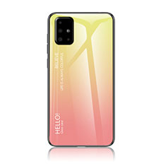 Silikon Schutzhülle Rahmen Tasche Hülle Spiegel Farbverlauf Regenbogen LS1 für Samsung Galaxy A71 4G A715 Gelb