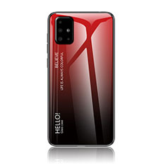 Silikon Schutzhülle Rahmen Tasche Hülle Spiegel Farbverlauf Regenbogen LS1 für Samsung Galaxy A71 4G A715 Rot
