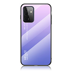 Silikon Schutzhülle Rahmen Tasche Hülle Spiegel Farbverlauf Regenbogen LS1 für Samsung Galaxy A72 5G Helles Lila
