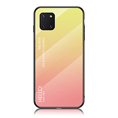 Silikon Schutzhülle Rahmen Tasche Hülle Spiegel Farbverlauf Regenbogen LS1 für Samsung Galaxy A81 Gelb