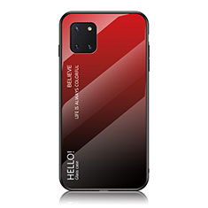 Silikon Schutzhülle Rahmen Tasche Hülle Spiegel Farbverlauf Regenbogen LS1 für Samsung Galaxy A81 Rot