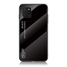 Silikon Schutzhülle Rahmen Tasche Hülle Spiegel Farbverlauf Regenbogen LS1 für Samsung Galaxy A81 Schwarz
