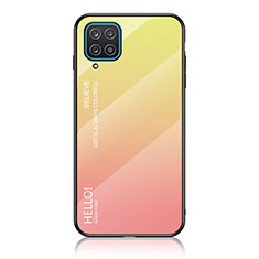 Silikon Schutzhülle Rahmen Tasche Hülle Spiegel Farbverlauf Regenbogen LS1 für Samsung Galaxy F12 Gelb