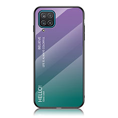 Silikon Schutzhülle Rahmen Tasche Hülle Spiegel Farbverlauf Regenbogen LS1 für Samsung Galaxy F12 Plusfarbig