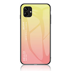 Silikon Schutzhülle Rahmen Tasche Hülle Spiegel Farbverlauf Regenbogen LS1 für Samsung Galaxy M04 Gelb