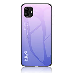 Silikon Schutzhülle Rahmen Tasche Hülle Spiegel Farbverlauf Regenbogen LS1 für Samsung Galaxy M04 Helles Lila