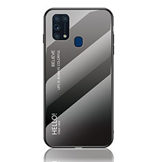 Silikon Schutzhülle Rahmen Tasche Hülle Spiegel Farbverlauf Regenbogen LS1 für Samsung Galaxy M21s Dunkelgrau