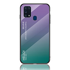 Silikon Schutzhülle Rahmen Tasche Hülle Spiegel Farbverlauf Regenbogen LS1 für Samsung Galaxy M21s Plusfarbig