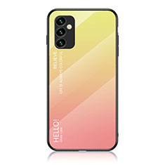 Silikon Schutzhülle Rahmen Tasche Hülle Spiegel Farbverlauf Regenbogen LS1 für Samsung Galaxy M23 5G Gelb