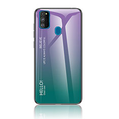 Silikon Schutzhülle Rahmen Tasche Hülle Spiegel Farbverlauf Regenbogen LS1 für Samsung Galaxy M30s Plusfarbig