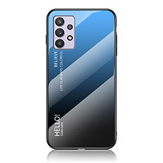 Silikon Schutzhülle Rahmen Tasche Hülle Spiegel Farbverlauf Regenbogen LS1 für Samsung Galaxy M32 5G Blau