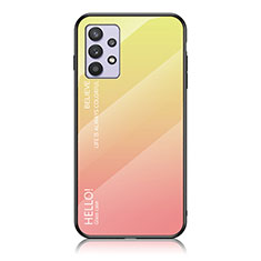 Silikon Schutzhülle Rahmen Tasche Hülle Spiegel Farbverlauf Regenbogen LS1 für Samsung Galaxy M32 5G Gelb