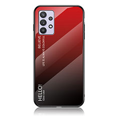 Silikon Schutzhülle Rahmen Tasche Hülle Spiegel Farbverlauf Regenbogen LS1 für Samsung Galaxy M32 5G Rot