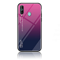 Silikon Schutzhülle Rahmen Tasche Hülle Spiegel Farbverlauf Regenbogen LS1 für Samsung Galaxy M40 Pink