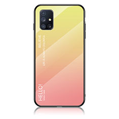 Silikon Schutzhülle Rahmen Tasche Hülle Spiegel Farbverlauf Regenbogen LS1 für Samsung Galaxy M51 Gelb