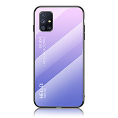 Silikon Schutzhülle Rahmen Tasche Hülle Spiegel Farbverlauf Regenbogen LS1 für Samsung Galaxy M51 Helles Lila