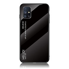 Silikon Schutzhülle Rahmen Tasche Hülle Spiegel Farbverlauf Regenbogen LS1 für Samsung Galaxy M51 Schwarz