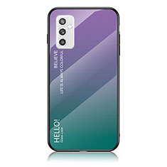 Silikon Schutzhülle Rahmen Tasche Hülle Spiegel Farbverlauf Regenbogen LS1 für Samsung Galaxy M52 5G Plusfarbig