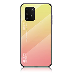 Silikon Schutzhülle Rahmen Tasche Hülle Spiegel Farbverlauf Regenbogen LS1 für Samsung Galaxy M80S Gelb