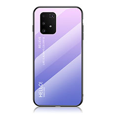 Silikon Schutzhülle Rahmen Tasche Hülle Spiegel Farbverlauf Regenbogen LS1 für Samsung Galaxy M80S Helles Lila