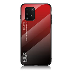 Silikon Schutzhülle Rahmen Tasche Hülle Spiegel Farbverlauf Regenbogen LS1 für Samsung Galaxy M80S Rot