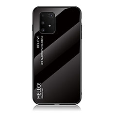 Silikon Schutzhülle Rahmen Tasche Hülle Spiegel Farbverlauf Regenbogen LS1 für Samsung Galaxy M80S Schwarz