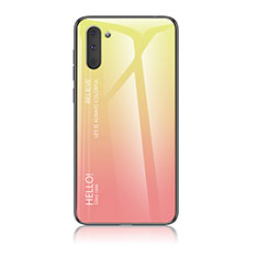 Silikon Schutzhülle Rahmen Tasche Hülle Spiegel Farbverlauf Regenbogen LS1 für Samsung Galaxy Note 10 5G Gelb