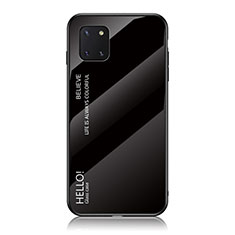 Silikon Schutzhülle Rahmen Tasche Hülle Spiegel Farbverlauf Regenbogen LS1 für Samsung Galaxy Note 10 Lite Schwarz