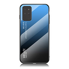 Silikon Schutzhülle Rahmen Tasche Hülle Spiegel Farbverlauf Regenbogen LS1 für Samsung Galaxy Note 20 5G Blau