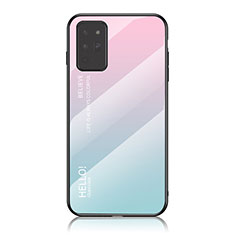 Silikon Schutzhülle Rahmen Tasche Hülle Spiegel Farbverlauf Regenbogen LS1 für Samsung Galaxy Note 20 5G Cyan