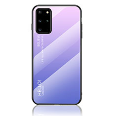 Silikon Schutzhülle Rahmen Tasche Hülle Spiegel Farbverlauf Regenbogen LS1 für Samsung Galaxy S20 Plus 5G Helles Lila