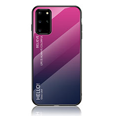 Silikon Schutzhülle Rahmen Tasche Hülle Spiegel Farbverlauf Regenbogen LS1 für Samsung Galaxy S20 Plus 5G Pink