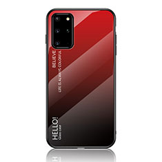 Silikon Schutzhülle Rahmen Tasche Hülle Spiegel Farbverlauf Regenbogen LS1 für Samsung Galaxy S20 Plus 5G Rot