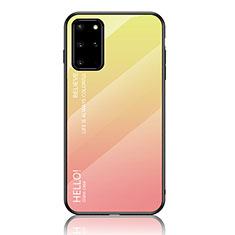 Silikon Schutzhülle Rahmen Tasche Hülle Spiegel Farbverlauf Regenbogen LS1 für Samsung Galaxy S20 Plus Gelb