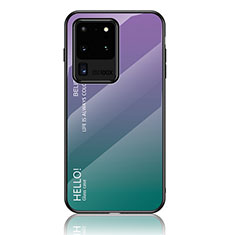 Silikon Schutzhülle Rahmen Tasche Hülle Spiegel Farbverlauf Regenbogen LS1 für Samsung Galaxy S20 Ultra 5G Plusfarbig