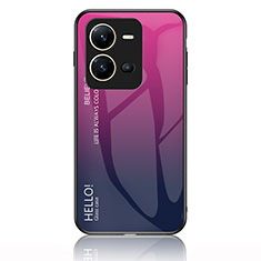 Silikon Schutzhülle Rahmen Tasche Hülle Spiegel Farbverlauf Regenbogen LS1 für Vivo X80 Lite 5G Pink