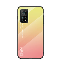 Silikon Schutzhülle Rahmen Tasche Hülle Spiegel Farbverlauf Regenbogen LS1 für Xiaomi Mi 10T 5G Gelb