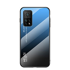 Silikon Schutzhülle Rahmen Tasche Hülle Spiegel Farbverlauf Regenbogen LS1 für Xiaomi Mi 10T Pro 5G Blau