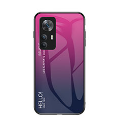 Silikon Schutzhülle Rahmen Tasche Hülle Spiegel Farbverlauf Regenbogen LS1 für Xiaomi Mi 12T Pro 5G Pink