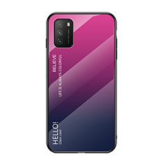 Silikon Schutzhülle Rahmen Tasche Hülle Spiegel Farbverlauf Regenbogen LS1 für Xiaomi Poco M3 Pink