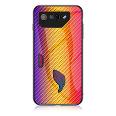 Silikon Schutzhülle Rahmen Tasche Hülle Spiegel Farbverlauf Regenbogen LS2 für Asus ROG Phone 7 Orange