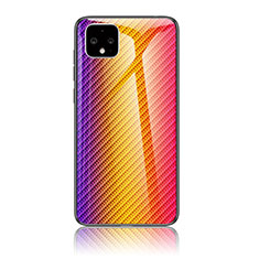 Silikon Schutzhülle Rahmen Tasche Hülle Spiegel Farbverlauf Regenbogen LS2 für Google Pixel 4 XL Orange