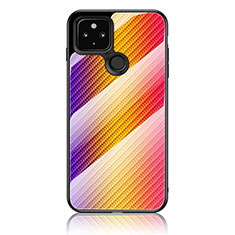 Silikon Schutzhülle Rahmen Tasche Hülle Spiegel Farbverlauf Regenbogen LS2 für Google Pixel 5 Orange